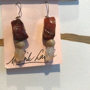 Mukite  and carnelian gold Earrings
